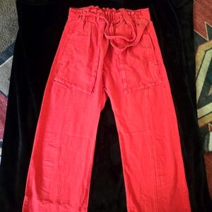 Free People Coral Red Fabric Detail